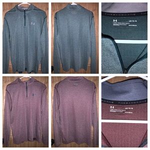 Men’s under armour 1/4 zip green and maroon
